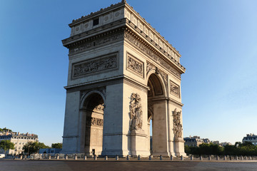 Fototapeta na wymiar The famous Triumphal Arch at sunny day , Paris, France.