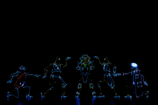 Neon Glow dancers. Entertainment. Led suits. © Alexander Seluyanov