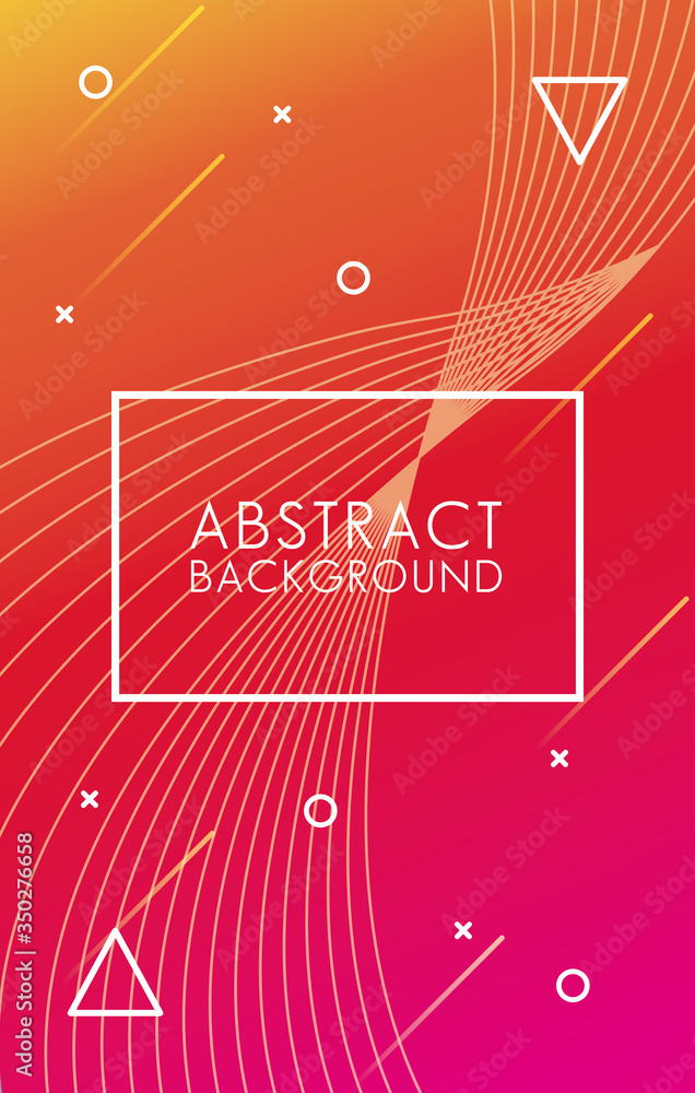 Poster rectangle frame in colorful abstract background