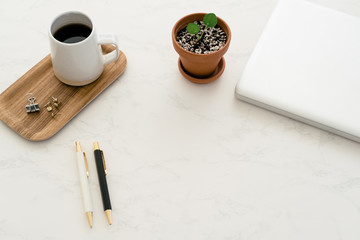 Minimalist lifestyle desk workspace