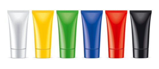 Set of colored Cream Tube. 