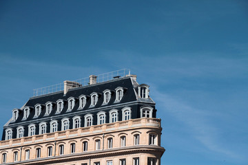 Bordeaux Building Roof Photography with Blue Sky on the background