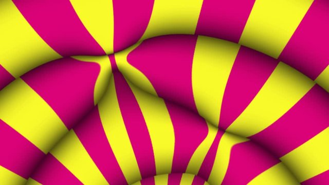 Strange psychedelic background warped circus tent style with heavy stripes of magenta and yellow
