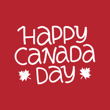 Canada Day holiday vector Illustration. Hand drawn lettering