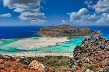 Le lagon de Balos situé à l'ouest de la Crète