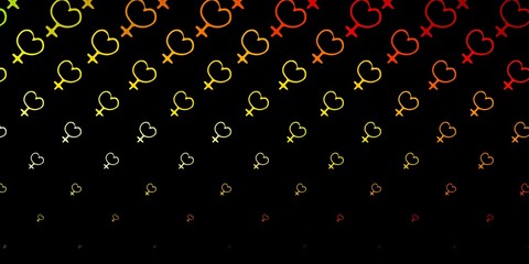 Dark Green, Red vector template with businesswoman signs.