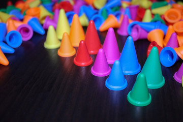 colored cones plastic toys