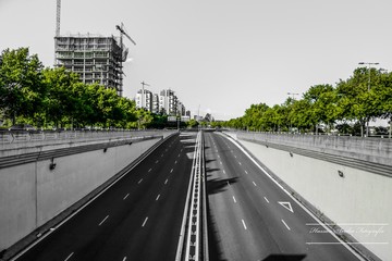 exit from a tunnel in greens