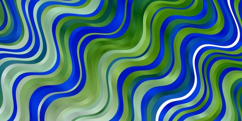 Fototapeta premium Light Blue, Green vector background with curved lines. Gradient illustration in simple style with bows. Design for your business promotion.