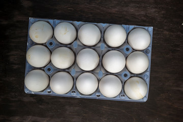 fresh chicken eggs from the supermarket