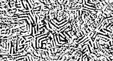 Fototapeta premium Seamless monochrome background. Repeating texture black and white grunge