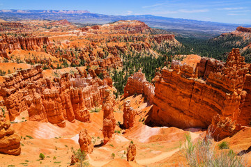 Bryce Canyon National Park scenic view of hoodoos from Sunset Point, Utah, USA