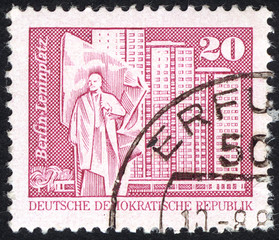 Postage stamps of the Deutsche Demokratische Republik. Stamp printed in the Deutsche Demokratische...