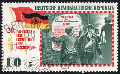 Postage stamps of the Deutsche Demokratische Republik. Stamp printed in the Deutsche Demokratische Republik. Stamp printed by Deutsche Demokratische Republik.