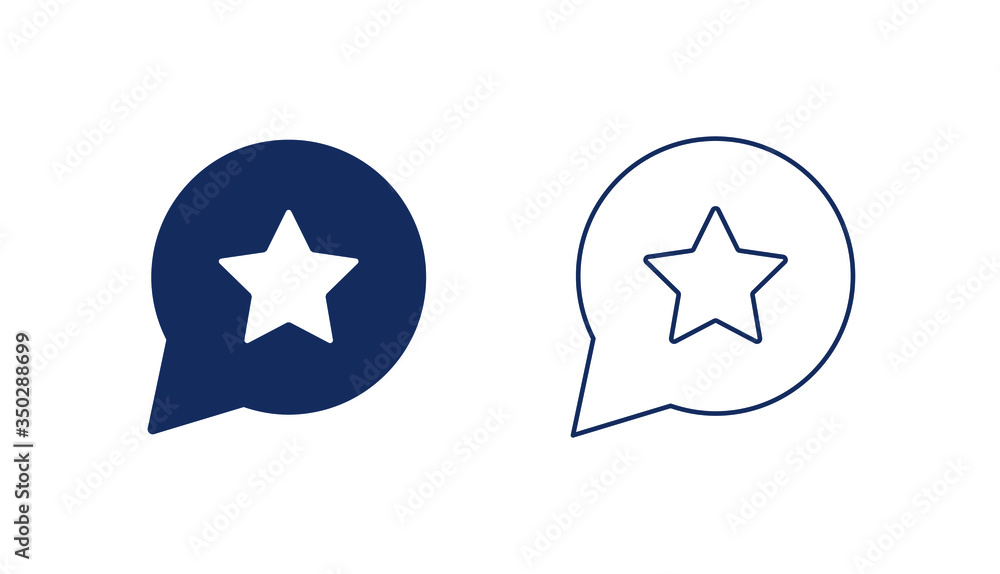 Poster review line vector minimalistic icon. star choice vector symbol. feedback icons set for web design. 