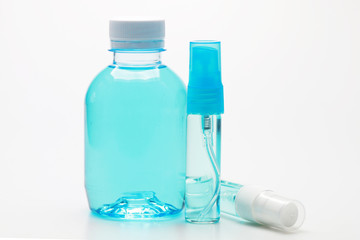 Alcohol 75% in the bottle for cleaning hands protect you and family from coronavirus covid 19