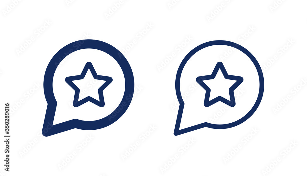 Poster review line vector minimalistic icon. star choice vector symbol. feedback icons set for web design. 
