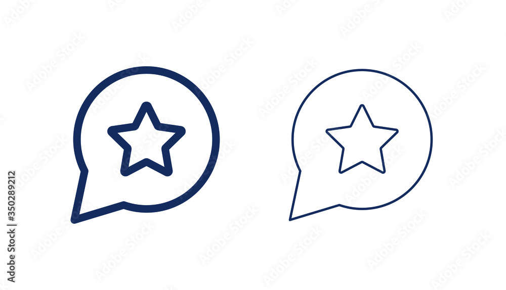 Poster review line vector minimalistic icon. star choice vector symbol. feedback icons set for web design. 