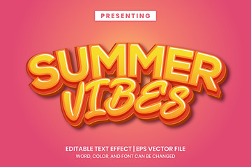 Summer vibes - poster headline editable text effect