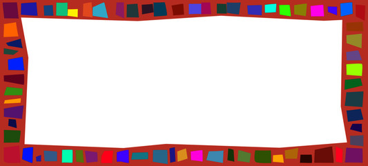 illustration colorful rectangle frame on border with empty space background in banner size
