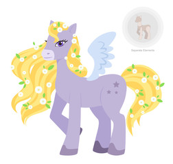 Mythology pegasus with long beautifull yellow mane