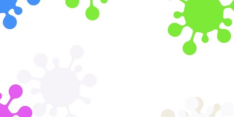 Light blue, red vector texture with disease symbols.