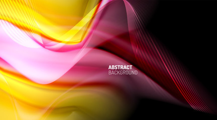 Liquid colors fluid gradients on black background