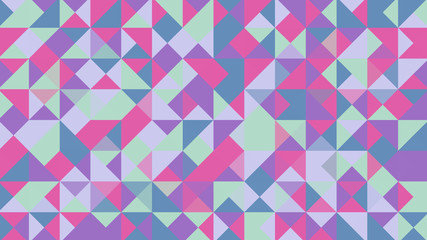 Abstract geometric background with pink, red, blue and purple polygons.