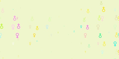 Light Multicolor vector template with businesswoman signs.