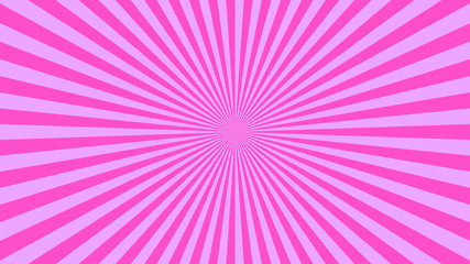 Abstract starburst background with pink rays. Banner vector illustration.