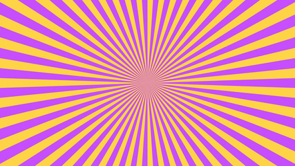 Abstract starburst background with yellow, purple rays. Banner vector illustration.