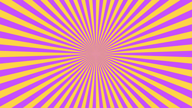 Abstract starburst background with yellow, purple rays. Banner vector illustration.