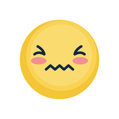 disgusting emoji icon, flat style