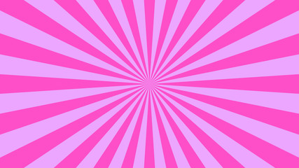 Abstract starburst background with pink rays. Banner vector illustration.