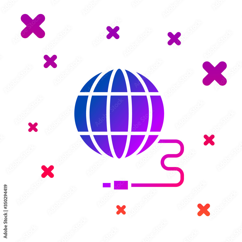 Poster color global technology or social network icon isolated on white background. gradient random dynamic