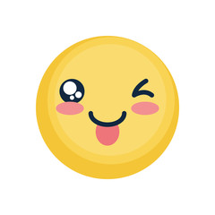 happy emoji with Winking Face, flat style
