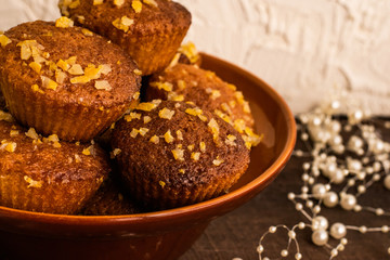 fruit homemade cupcakes in a plate