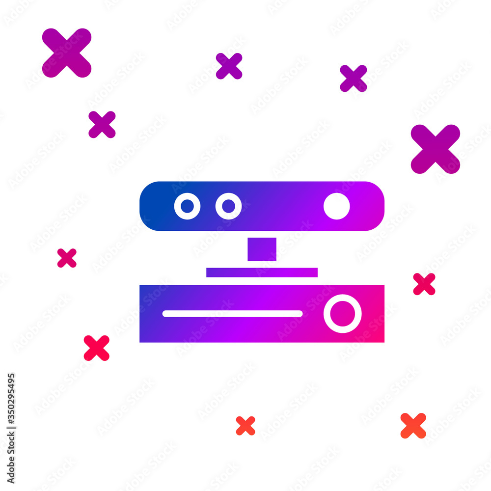 Poster color motion sensor icon isolated on white background. gradient random dynamic shapes. vector illust