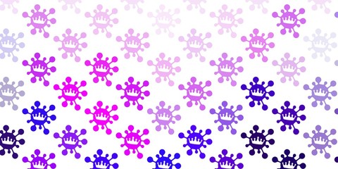 Light purple vector texture with disease symbols.