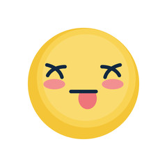 dizzy emoji face icon, flat style