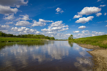 The Morava River on the border between Slovakia and the Czech Republic