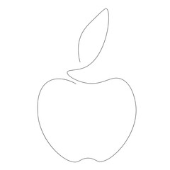 Apple on white background, vector illustration	