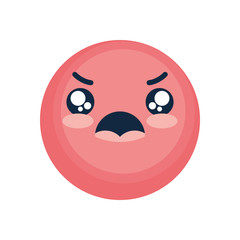 angry emoji face icon, flat style