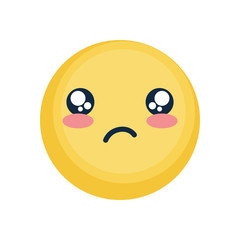 emoji with disappointed face icon, flat style