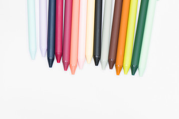 group of pen on white background