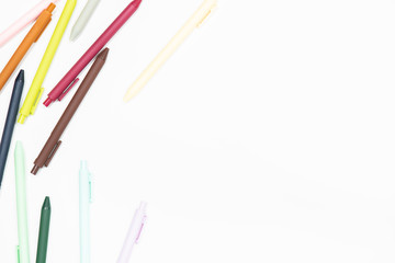 group of pen on white background