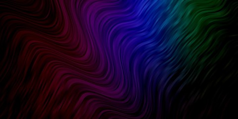 Dark Multicolor vector backdrop with curves. Abstract gradient illustration with wry lines. Pattern for ads, commercials.