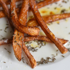 French fries with toasted crispy crust