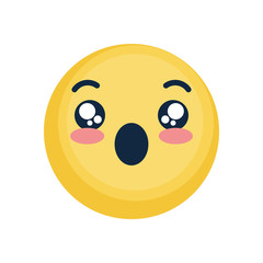 emoji with surprised face icon, flat style