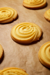 Butter cookies close up